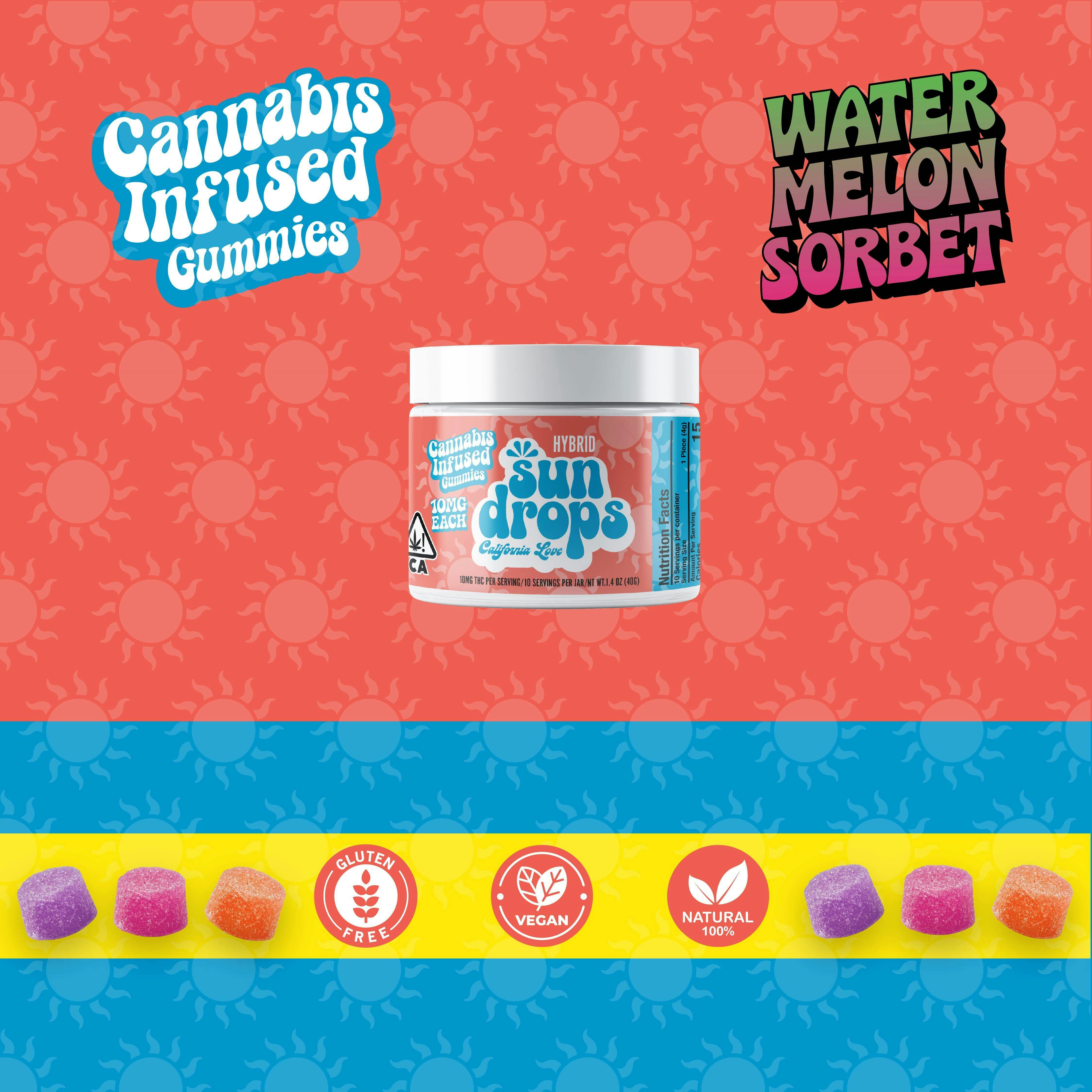 Sundrops | Watermelon Sorbet | 10MG ea. 100MG per pkg