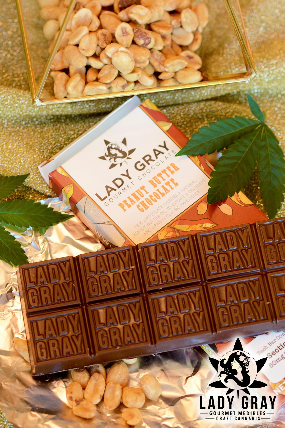 Lady Gray - Medibles - Peanut Butter Chocolate Bar by Lady Gray Gourmet Medibles