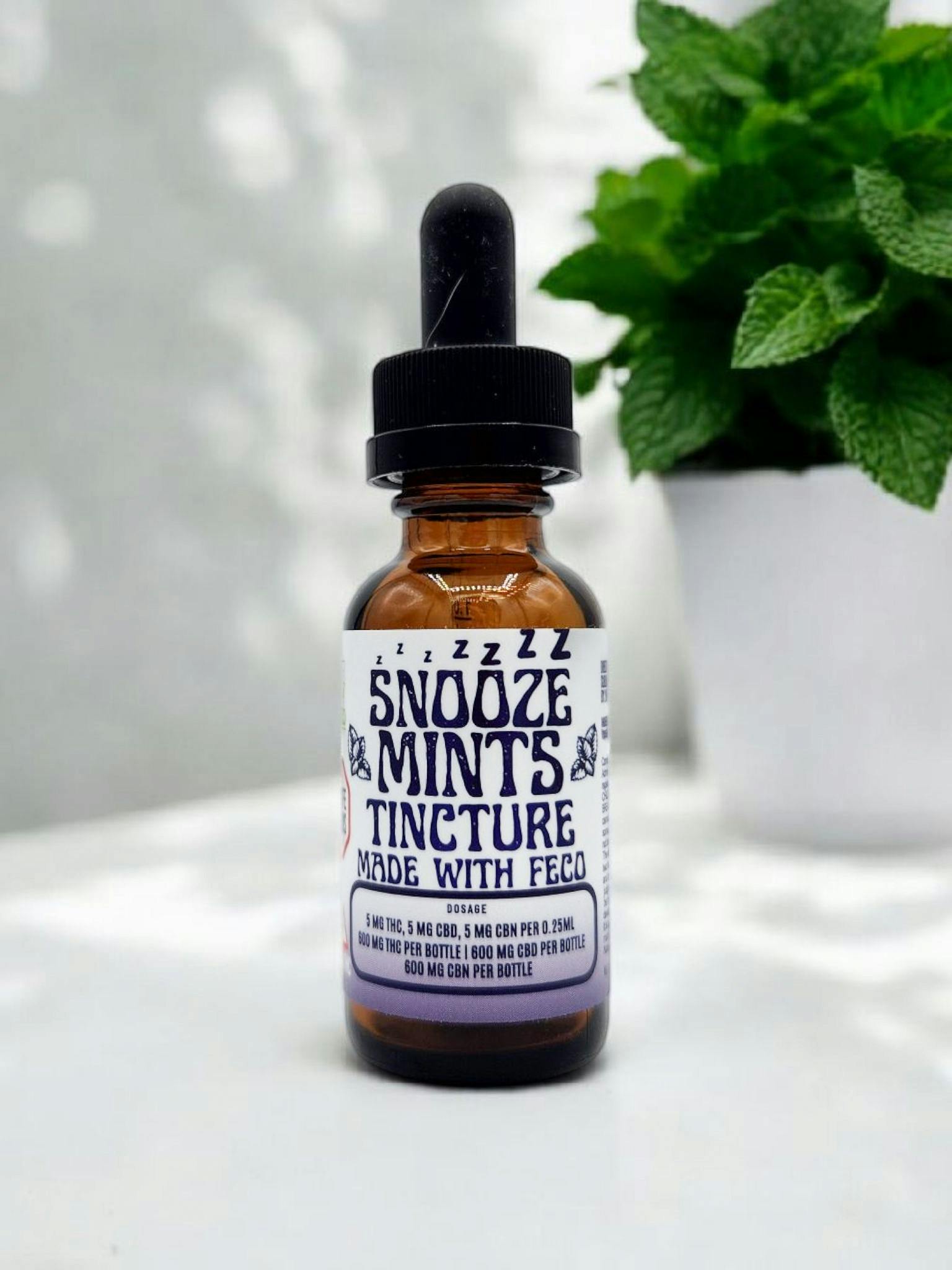 Snoozemint 600mg FECO Tincture - Highly Rooted