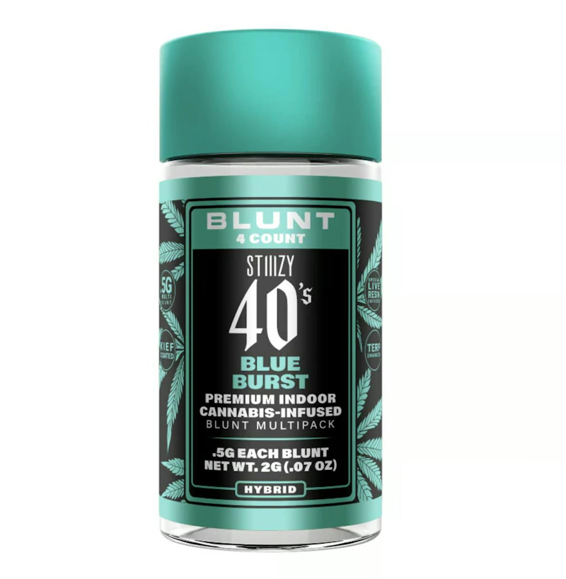 STIIIZY - BLUE BURST - .5G 40's Infused Mini Blunt 4 Pack [2g], Infused Pre-Rolls