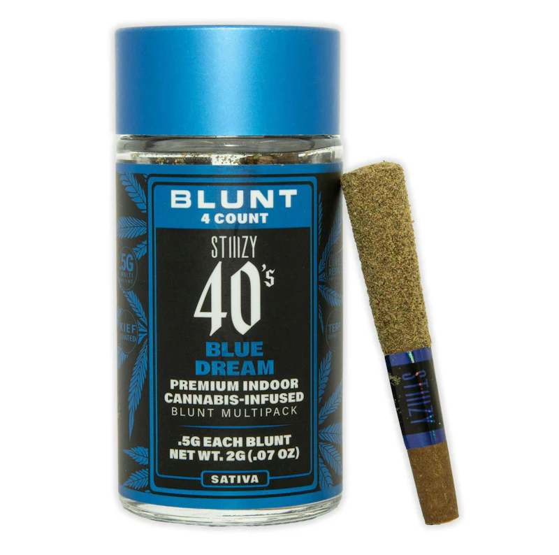 STIIIZY - BLUE DREAM - .5G 40's Infused Mini Blunt 4 Pack [2g], Infused Pre-Rolls