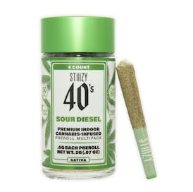 - SOUR DIESEL - .5G 40's Infused Preroll 4 Pack [2g]