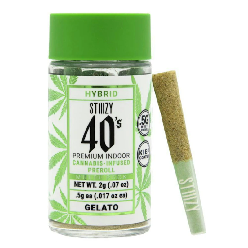 STIIIZY - GELATO - .5G 40's Infused Preroll 4 Pack [2g], Infused Pre-Rolls