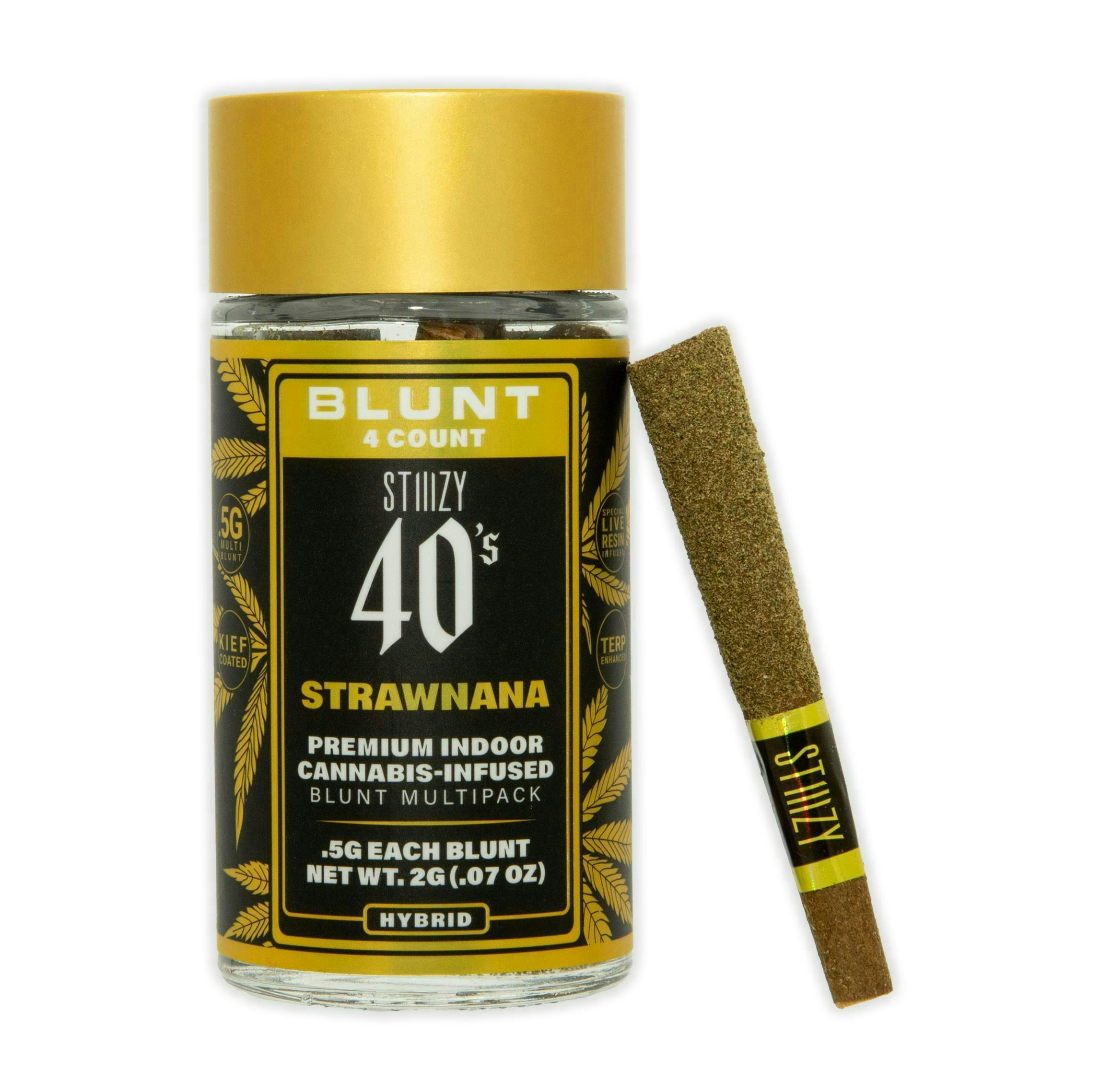 STIIIZY - STRAWNANA - .5G 40's Infused Mini Blunt 4 Pack [2g] — Infused Pre-Rolls