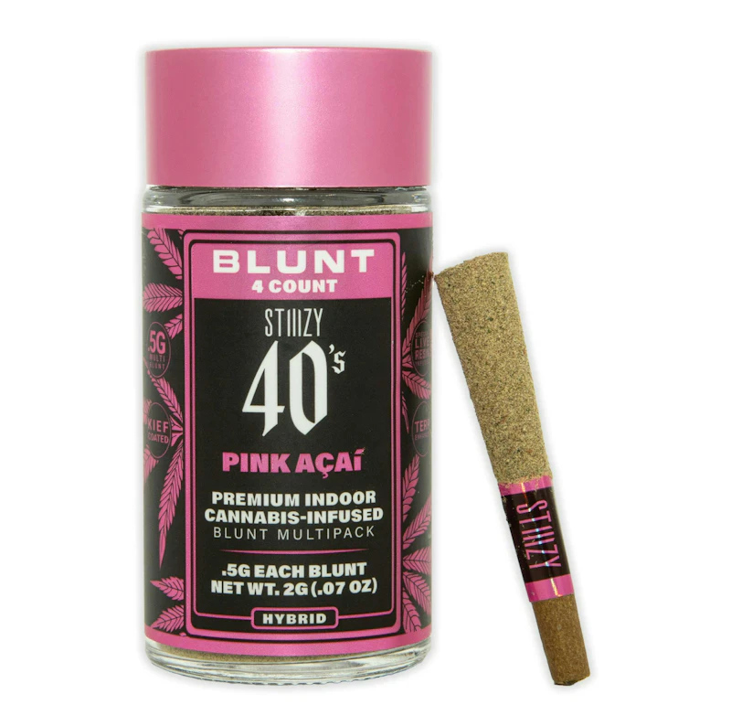STIIIZY - PINK ACAI - .5G 40's Infused Blunt 4 Pack [2g], Infused Pre-Rolls
