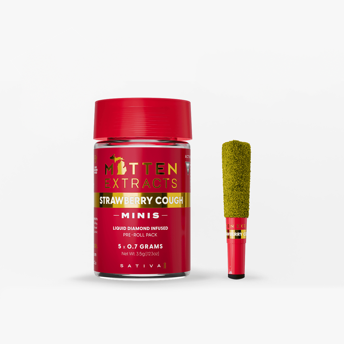 Mitten Extracts | Strawberry Cough | Infused Minis | 3.5g | 5pk
