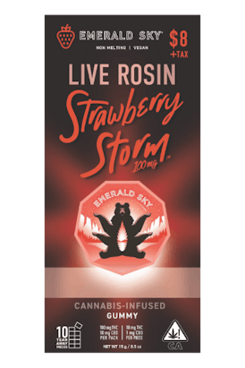 Emerald Sky Live Rosin Single Gummy - Strawberry Storm 100mg