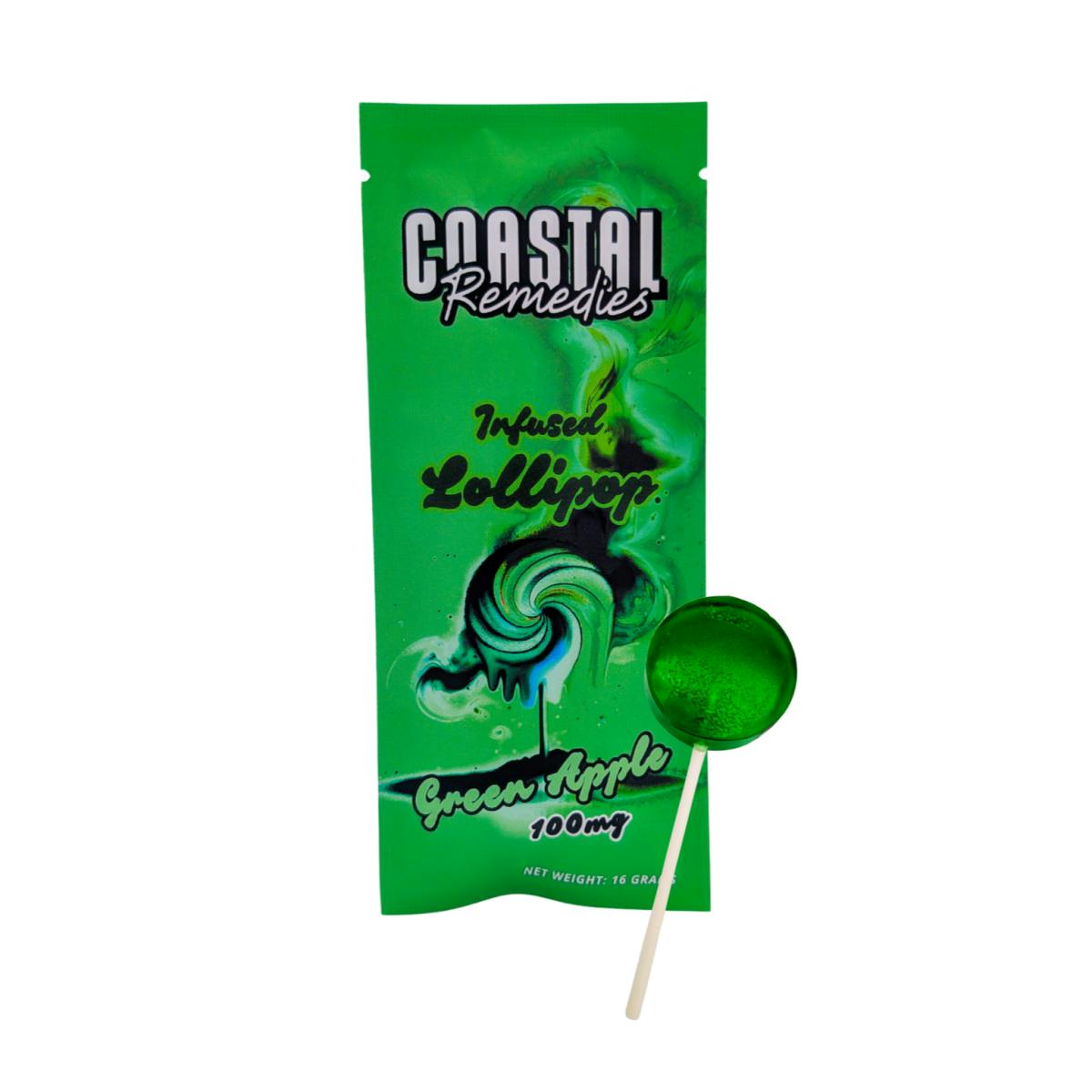 100mg Green Apple Lollipop | Coastal Remedies