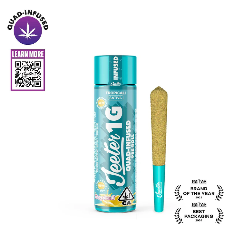 Jeeter Tropicali · Quad-Infused Joint · 1g, Infused Pre-Rolls