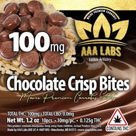 Chocolate Crisp Bites - 100mg THC Edibles