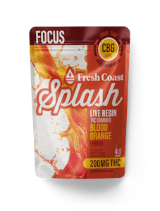 Fresh Coast - Blood Orange | Splash Live Resin Gummies | Hybrid | 200mg THC:50mg CBG
