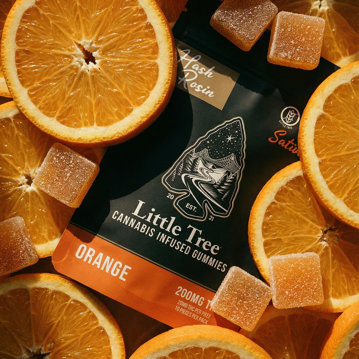 Orange | Hash Rosin Gummies | 200mg by Little Tree