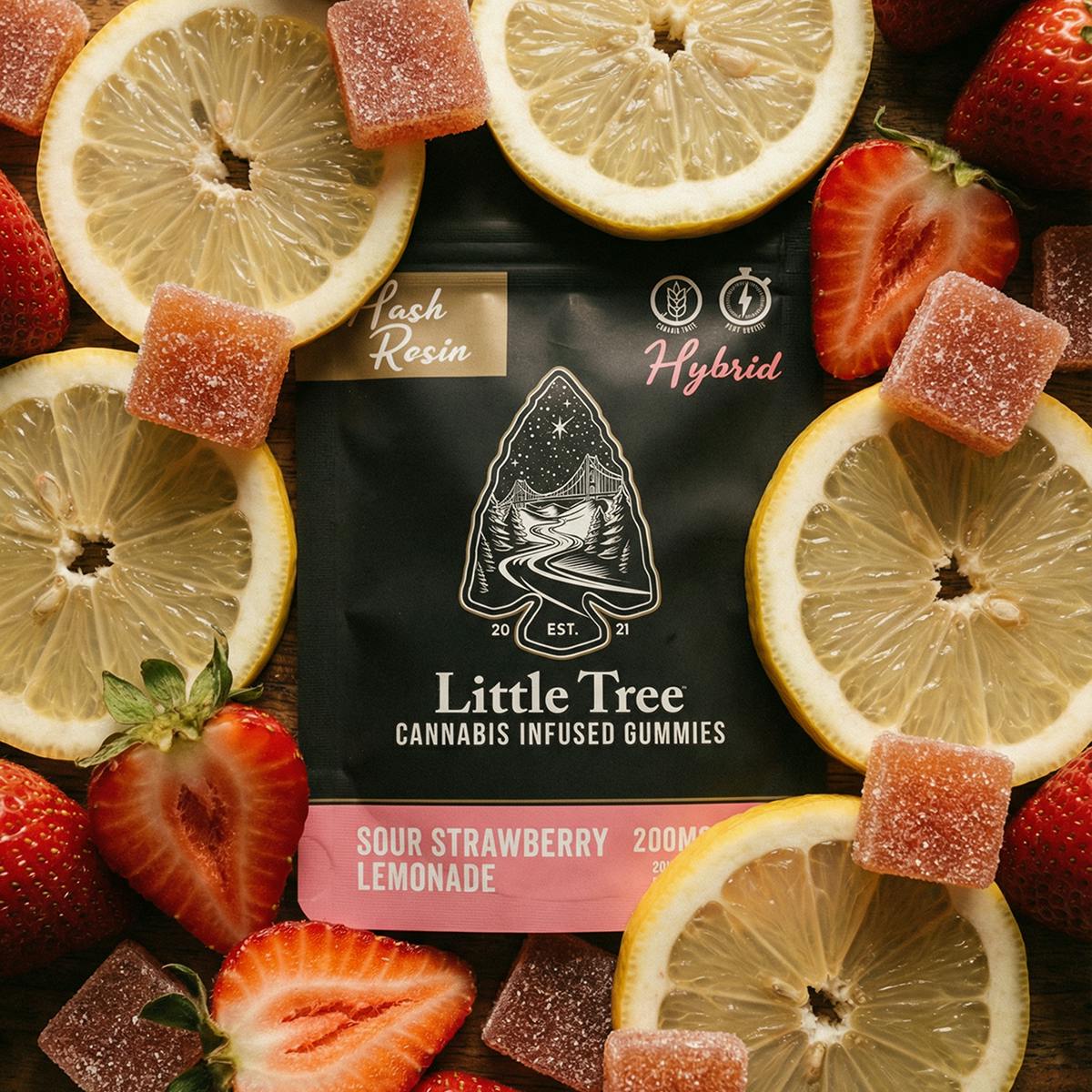 Sour Strawberry Lemonade | Hash Rosin Gummies | 20mg | 10pk by Little Tree