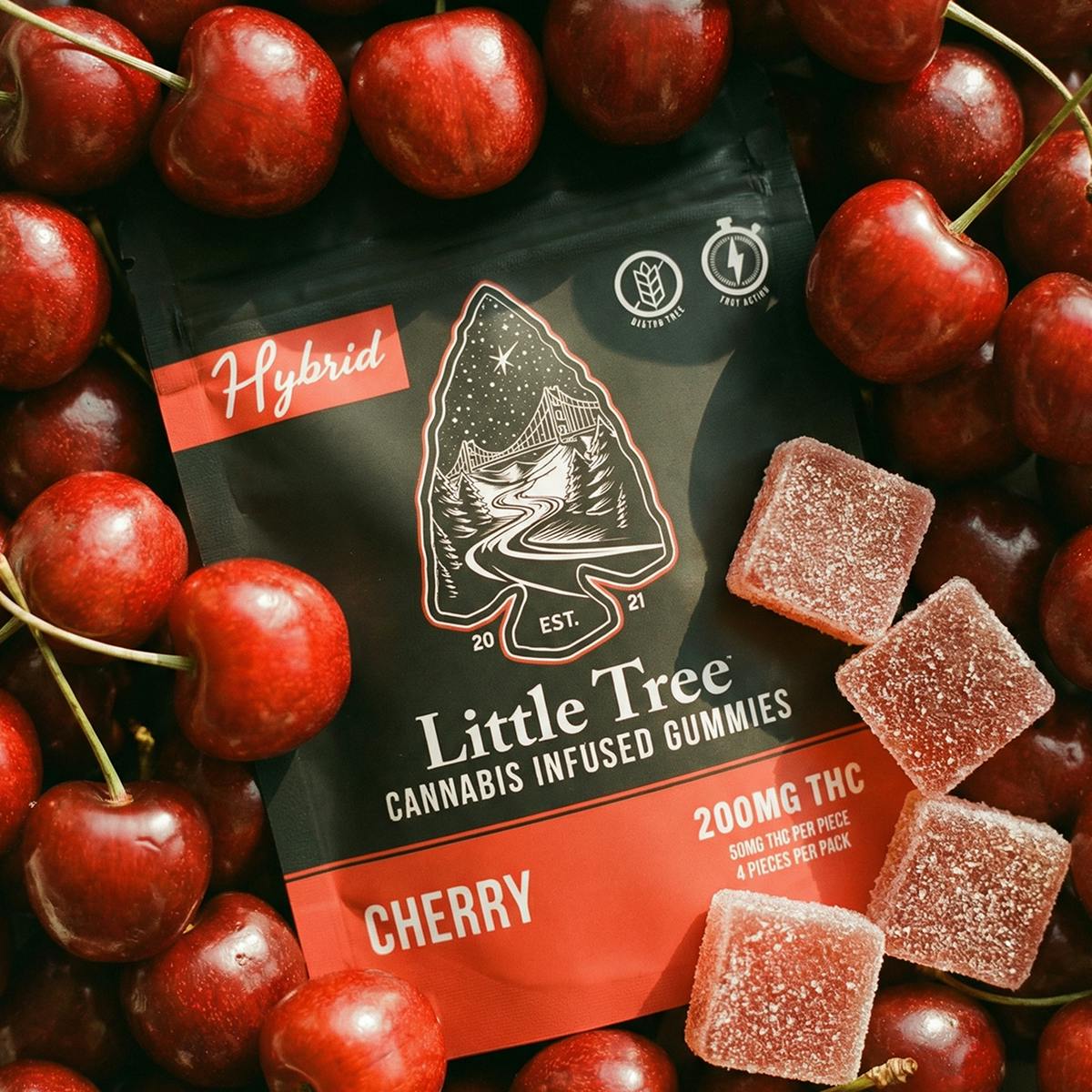 Little Tree Cherry Distillate Gummies – 200MG