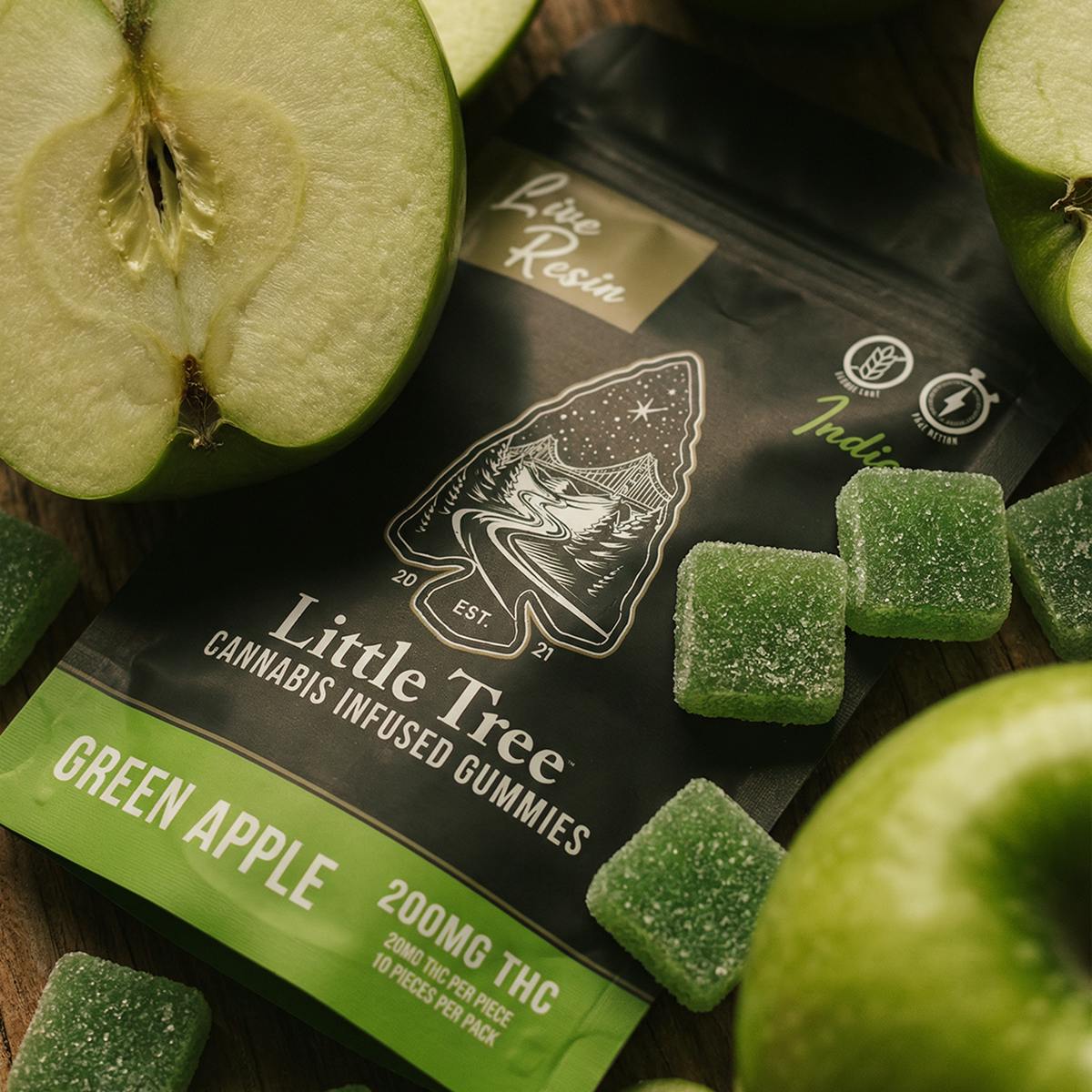 Little Tree Green Apple Live Resin Gummies – 200MG by Little Tree