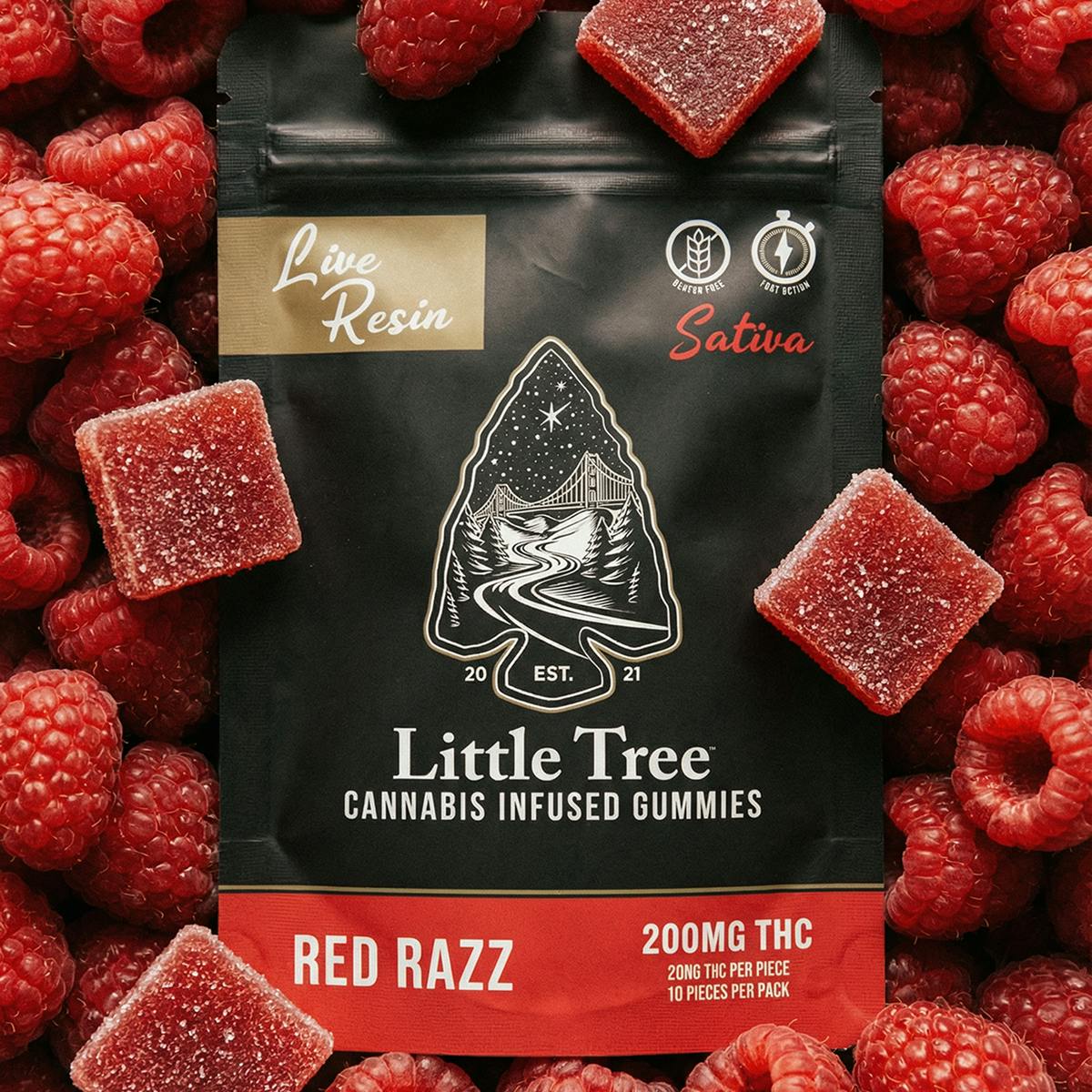 Little Tree Red Razz Live Resin Gummies – 200MG by Little Tree