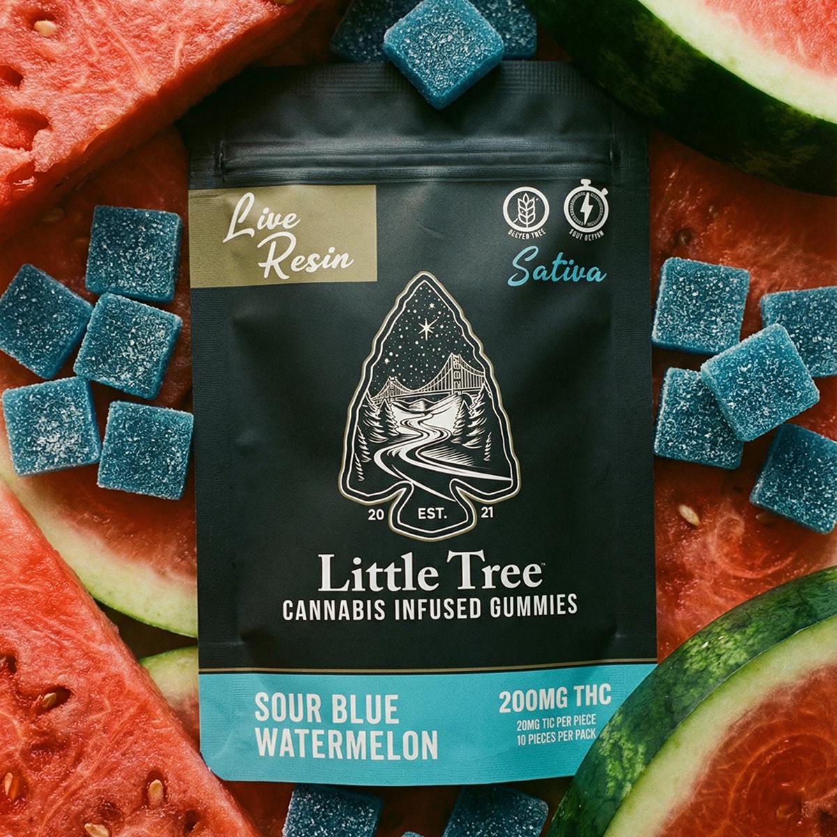 Little Tree Sour Blue Watermelon Live Resin Gummies – 200MG by Little Tree
