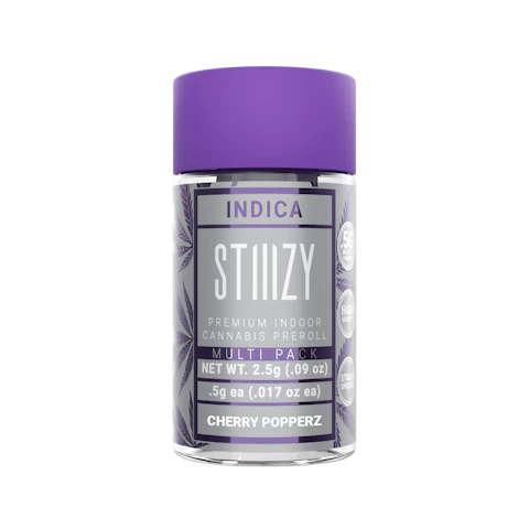 STIIIZY - CHERRY POPPERZ - .5G Naked Preroll 5 Pack, Pre-Rolls