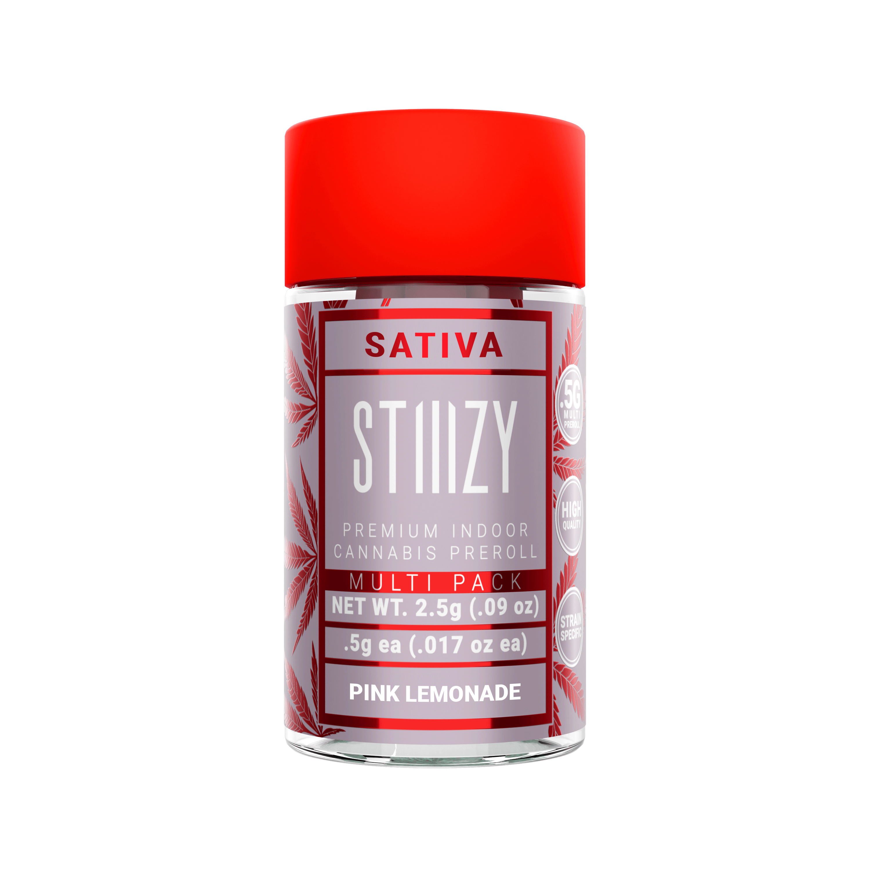 STIIIZY - PINK LEMONADE - .5G Naked Preroll 5 Pack — Pre-Rolls
