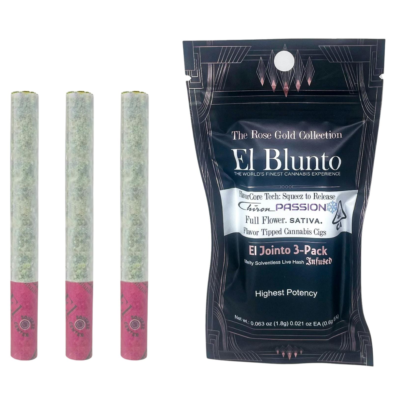 El Blunto El Jointo FlavorCore - Chiron Passion - Hash Infused - 3pk x .6g