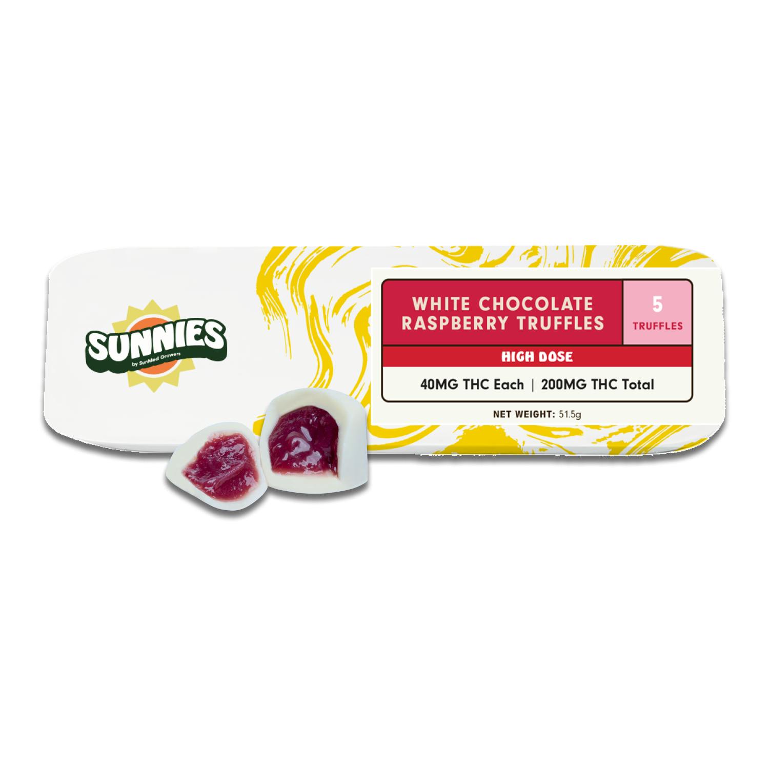 Truffles White Chocolate Raspberry 200mg by SunMed Growers