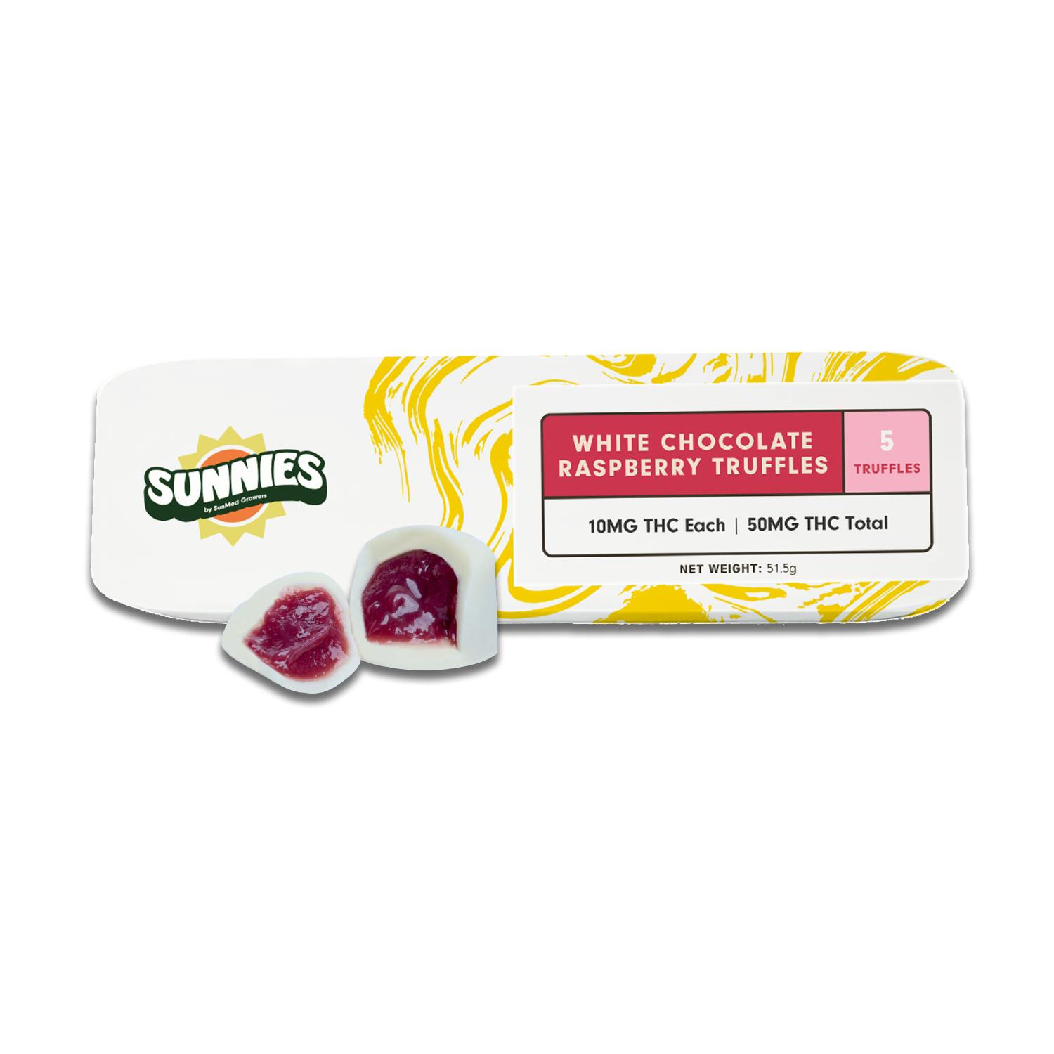 Truffles White Chocolate Raspberry 50mg at Four Green Fields, LLC
