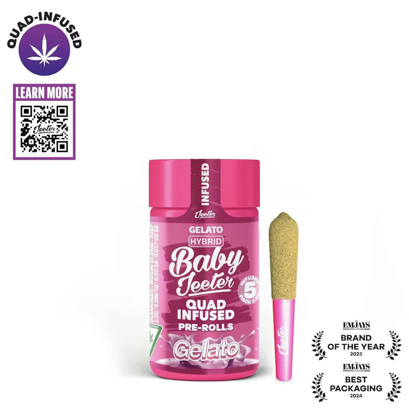 Jeeter Gelato · Quad-Infused Minis · 0.5g each · 5pk, Infused Pre-Rolls