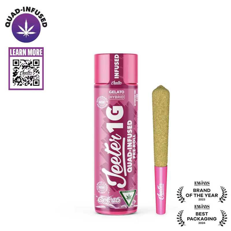 Jeeter Gelato · Quad-Infused Joint · 1g, Infused Pre-Rolls