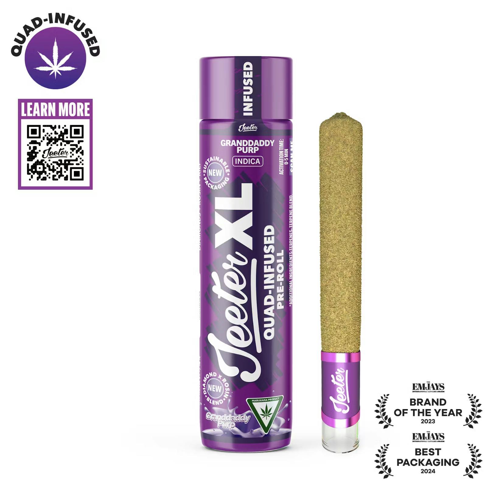Jeeter | Granddaddy Purp | XL Quad-Infused Joint | 2g