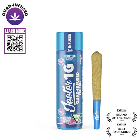 Jeeter High Tide · Quad-Infused Joint · 1g, Infused Pre-Rolls