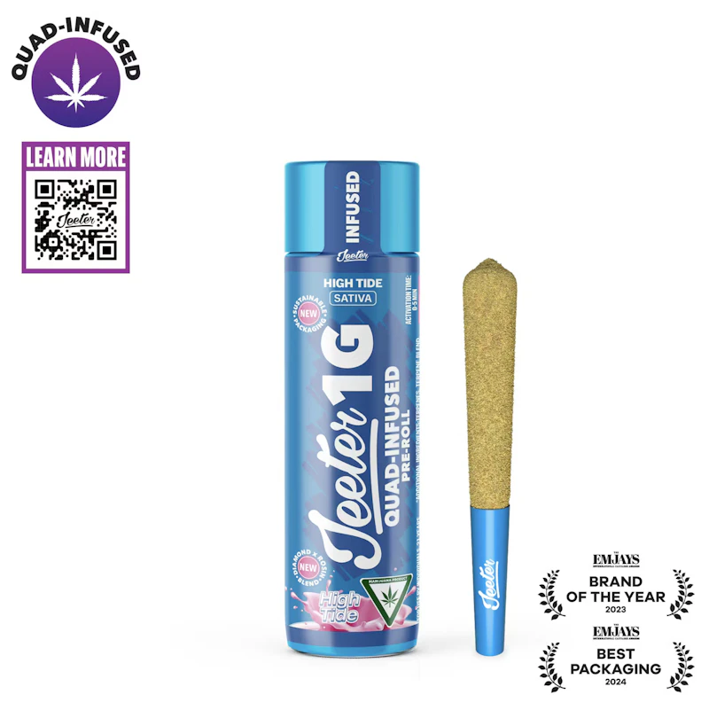 Jeeter High Tide · Quad-Infused Joint · 1g, Infused Pre-Rolls