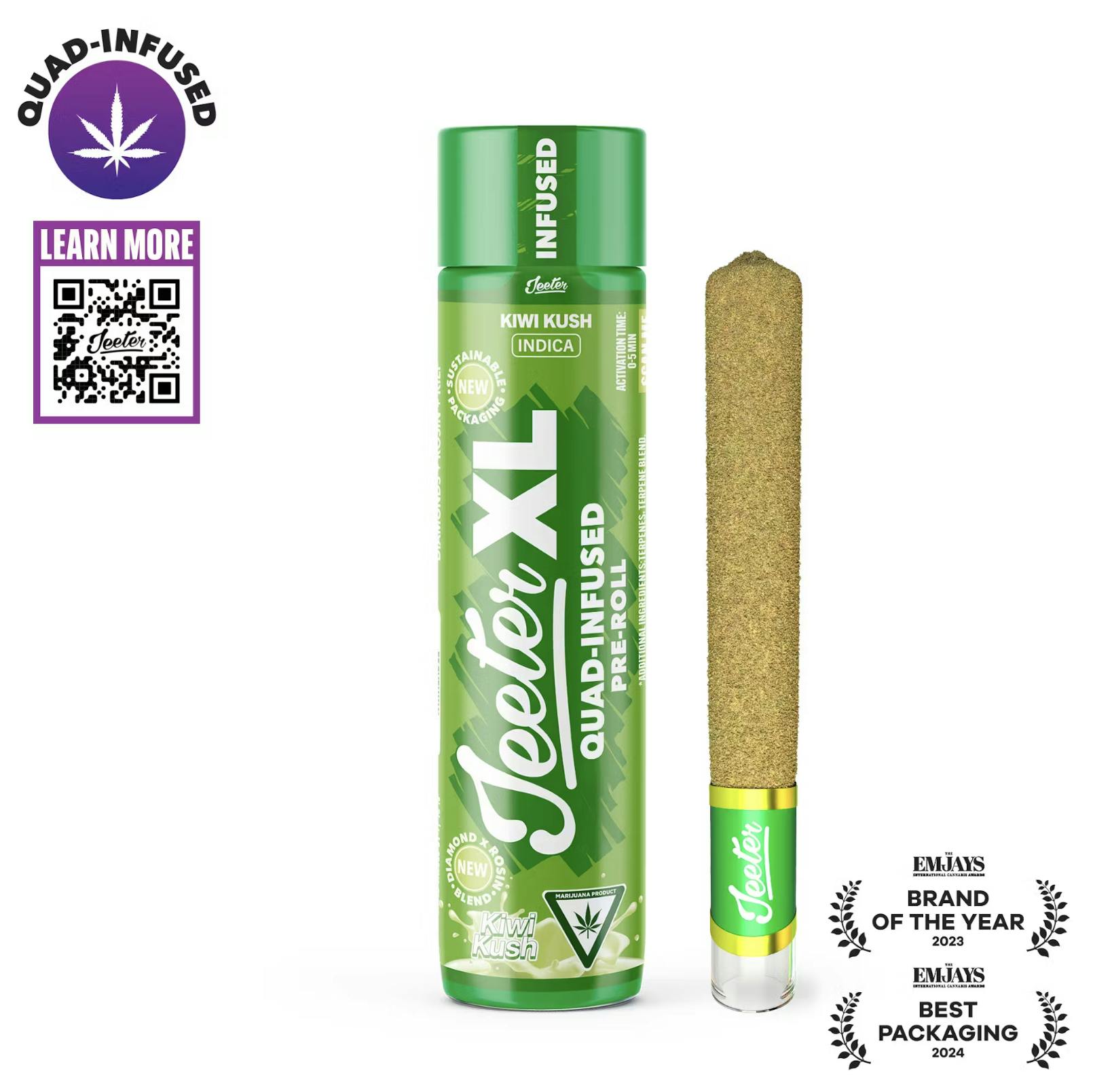 Jeeter | Kiwi Kush | XL Quad-Infused Joint | 2g by Jeeter