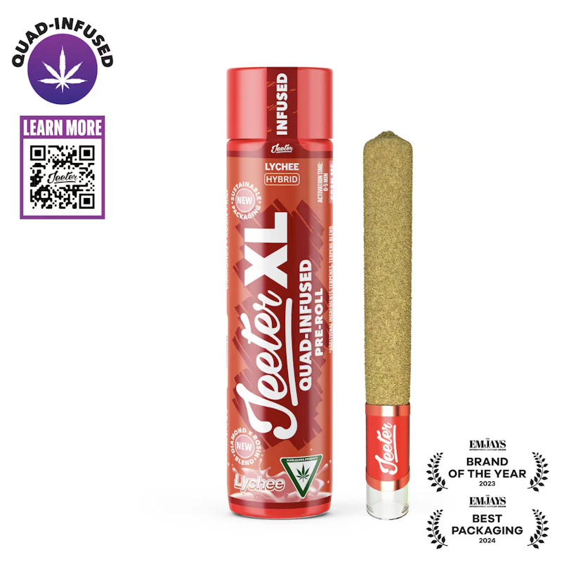 Jeeter Lychee · XL Quad-Infused Joint · 2g, Infused Pre-Rolls