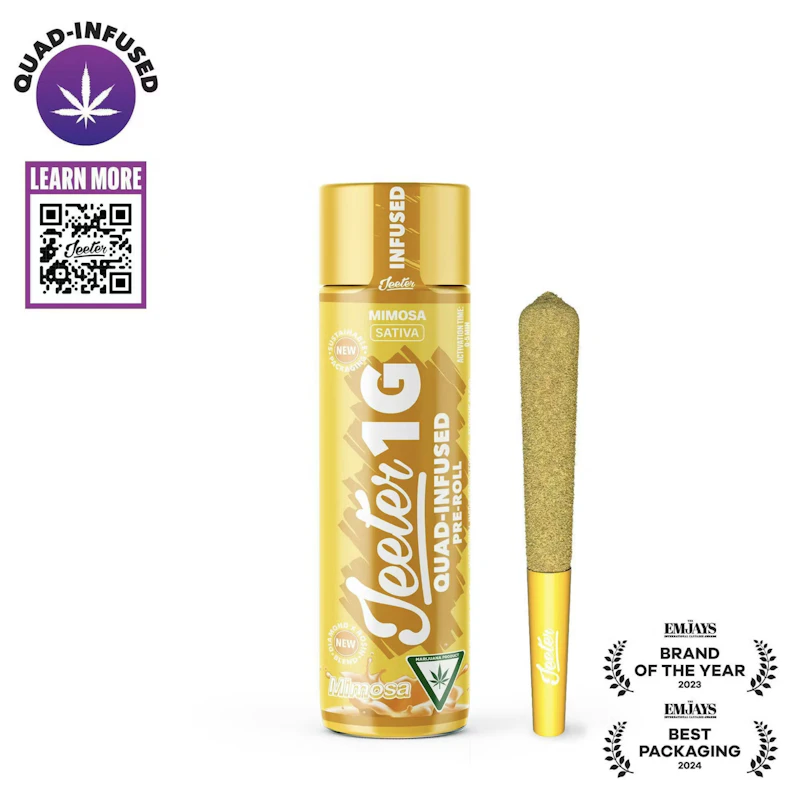 Jeeter Mimosa · Quad-Infused Joint · 1g, Infused Pre-Rolls