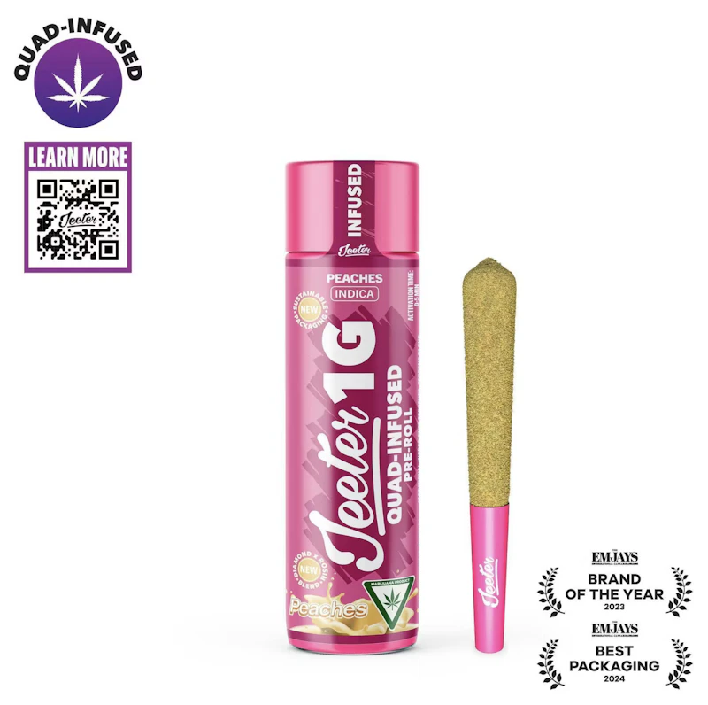 Jeeter Peaches · Quad-Infused Joint · 1g, Infused Pre-Rolls