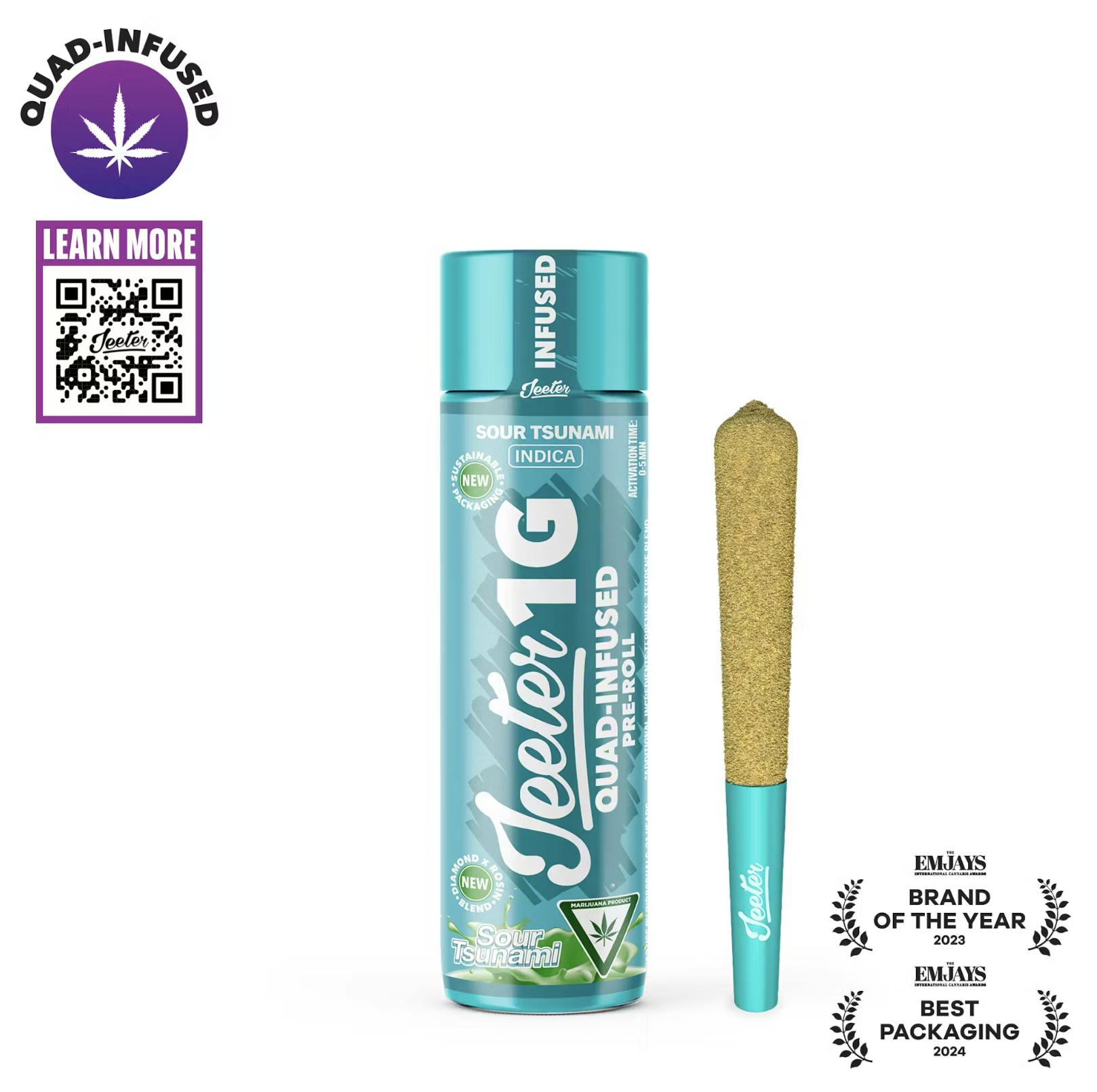 Jeeter | Sour Tsunami | Quad-Infused Joint | 1g by Jeeter