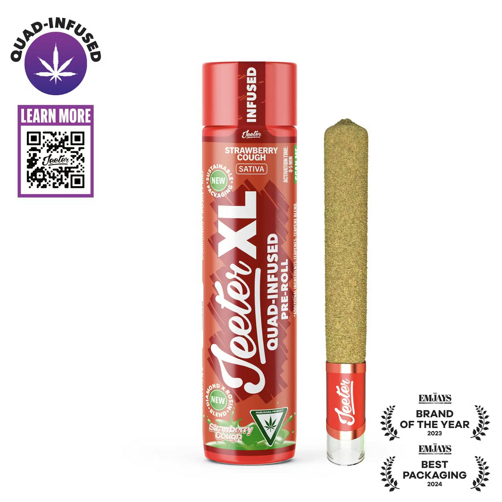 Jeeter | Strawberry Cough | XL Quad-Infused Joint | 2g by Jeeter