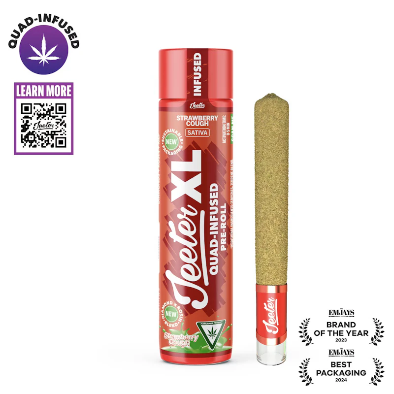 Jeeter Strawberry Cough · XL Quad-Infused Joint · 2g, Infused Pre-Rolls
