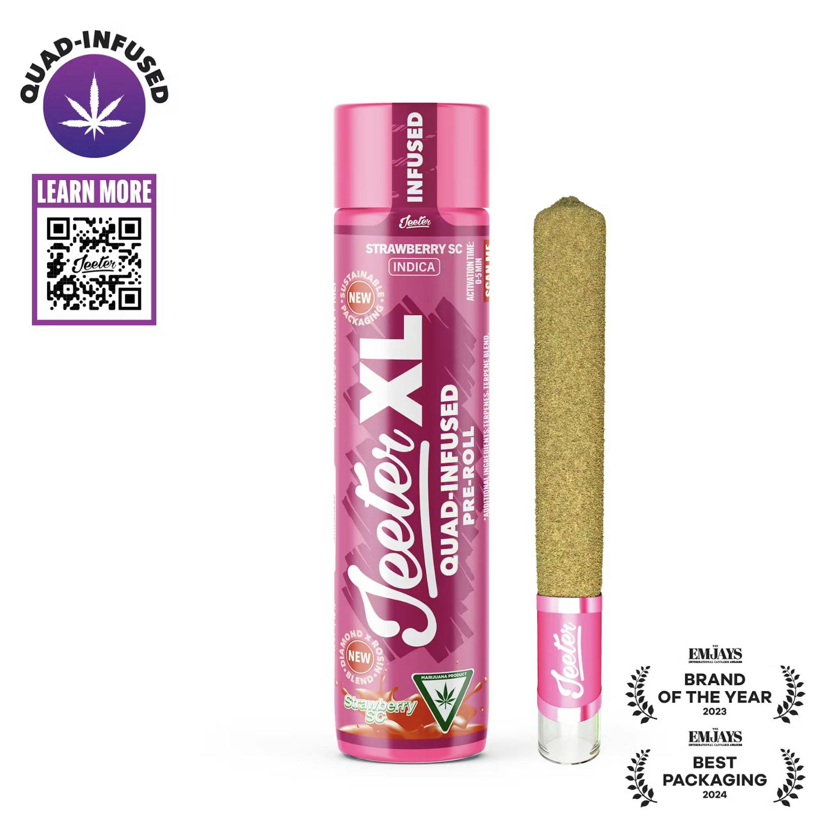 Jeeter | Strawberry SC | XL Quad-Infused Joint | 2g by Jeeter
