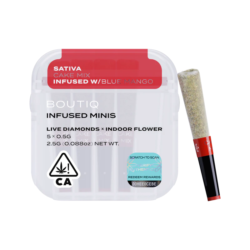 Boutiq Cake Mix x Blue Mango Diamonds · Infused Minis · 5pk, Infused Pre-Rolls