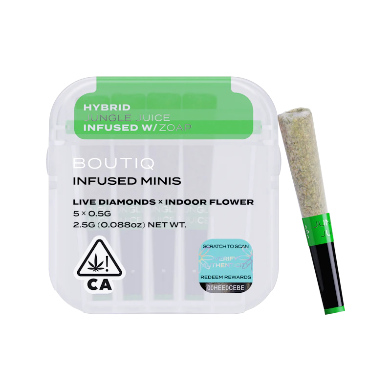 Boutiq Jungle Juice x Zoap Diamonds · Infused Minis · 5pk, Infused Pre-Rolls