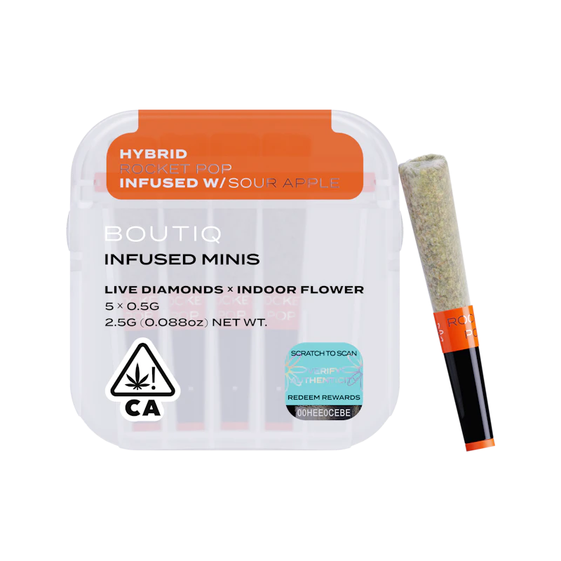 Boutiq Rocket Pop x Sour Apple Diamonds · Infused Minis · 5pk, Infused Pre-Rolls