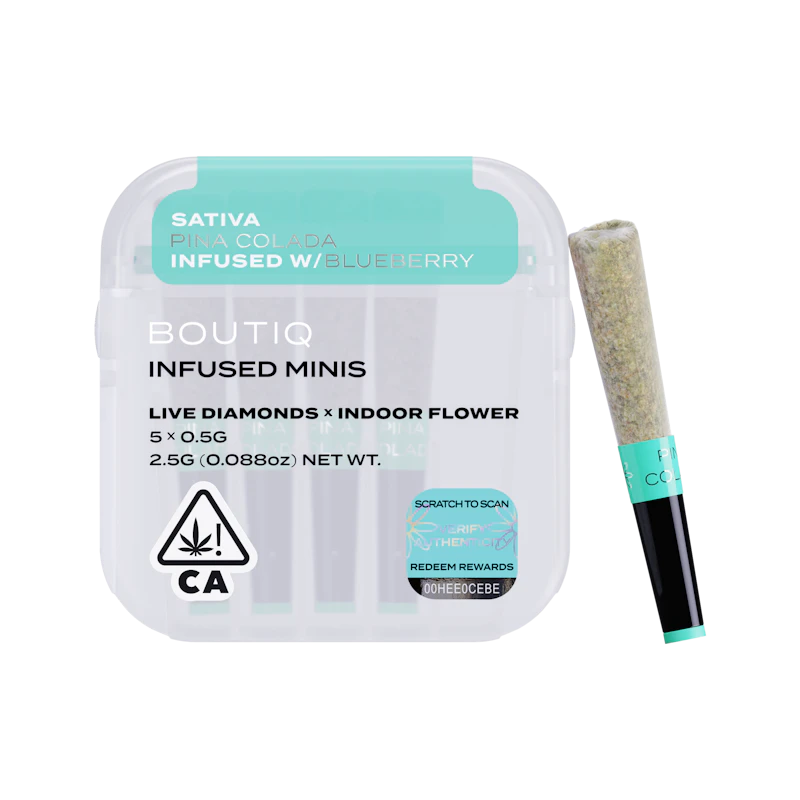 Boutiq Pina Colada x Blueberry Diamonds · Infused Minis · 5pk, Infused Pre-Rolls