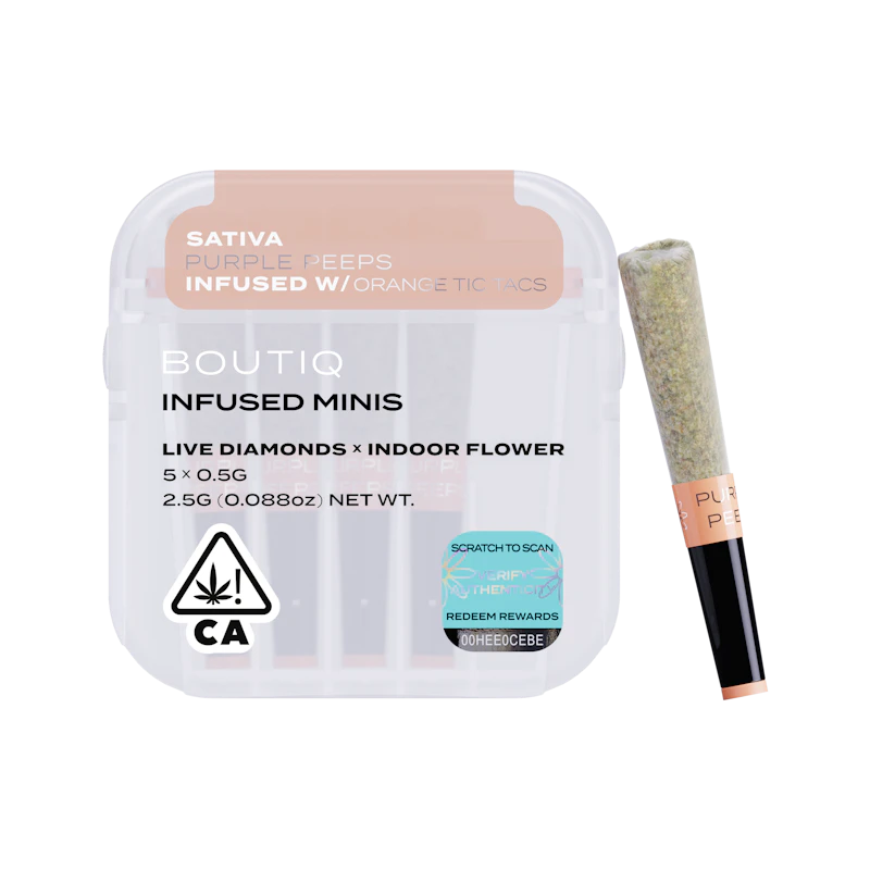 Boutiq Purple Peeps x Orange Tic Tacs Diamonds · Infused Minis · 5pk, Infused Pre-Rolls