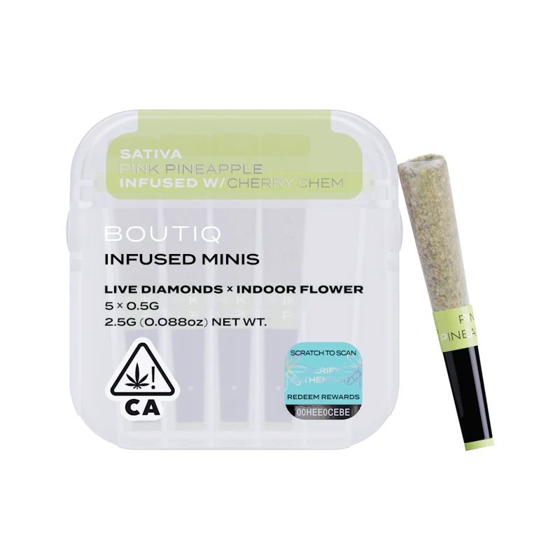 Boutiq Pink Pineapple x Cherry Chem Diamonds · Infused Minis · 5pk, Infused Pre-Rolls