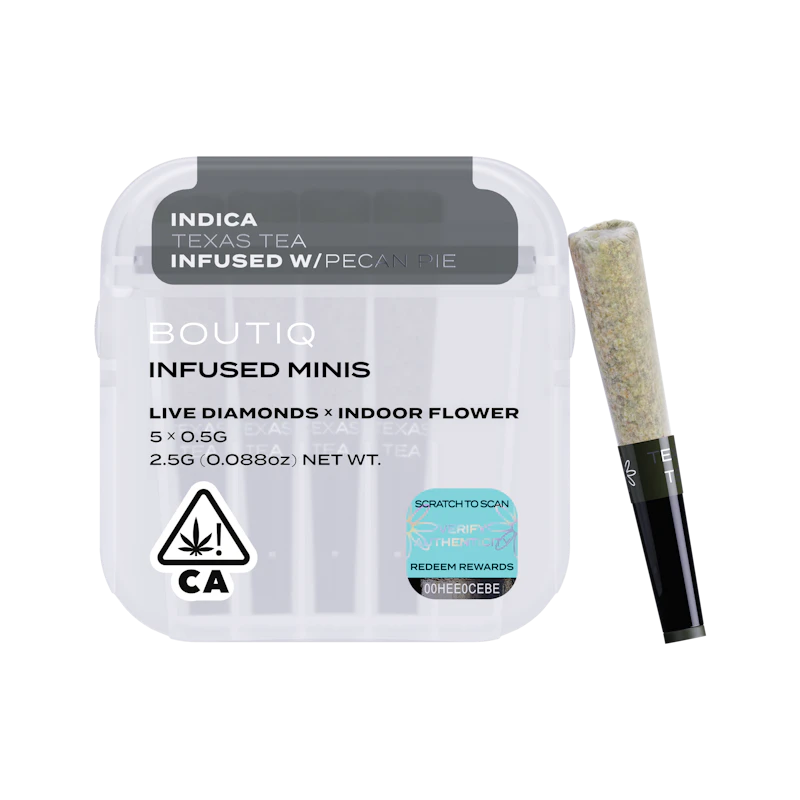 Boutiq Texas Tea x Pecan Pie Diamonds · Infused Minis · 5pk, Infused Pre-Rolls