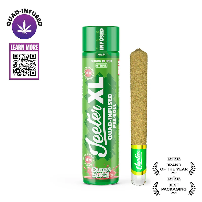 Jeeter Guava Burst · XL Quad-Infused Joint · 2g, Infused Pre-Rolls