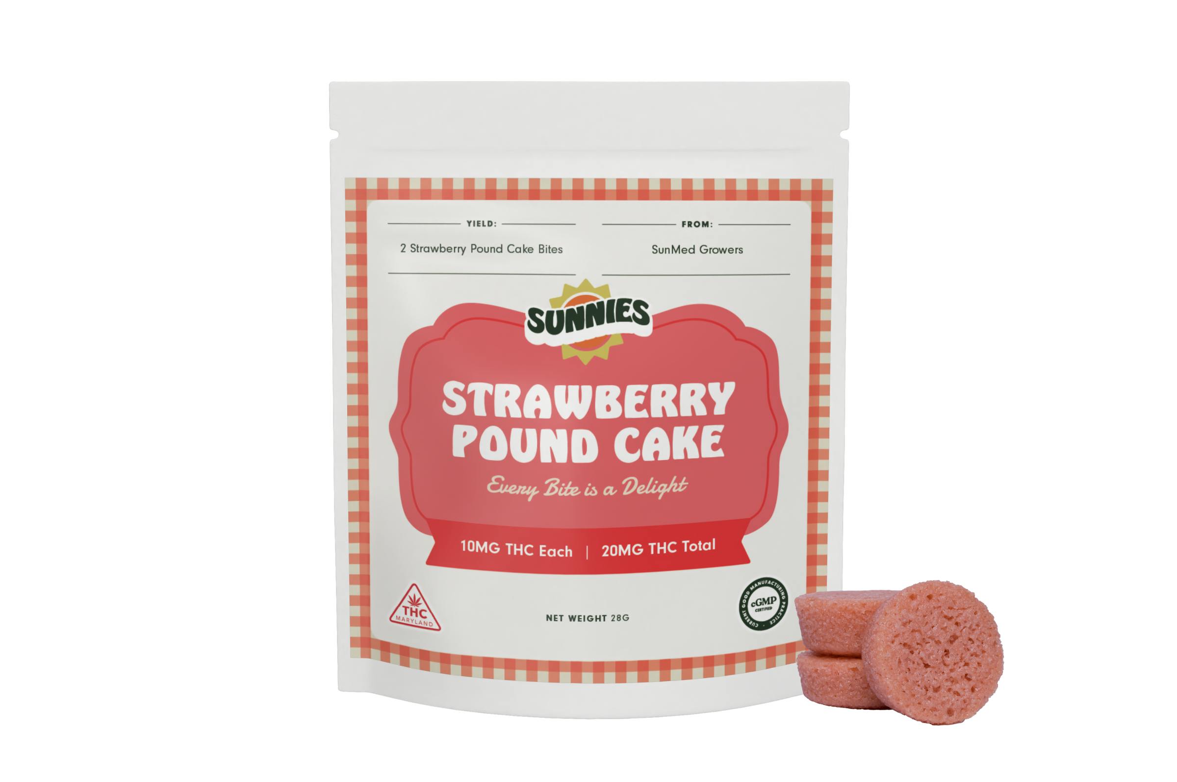 Strawberry Pound Cake Bites 20mg/2 Pack