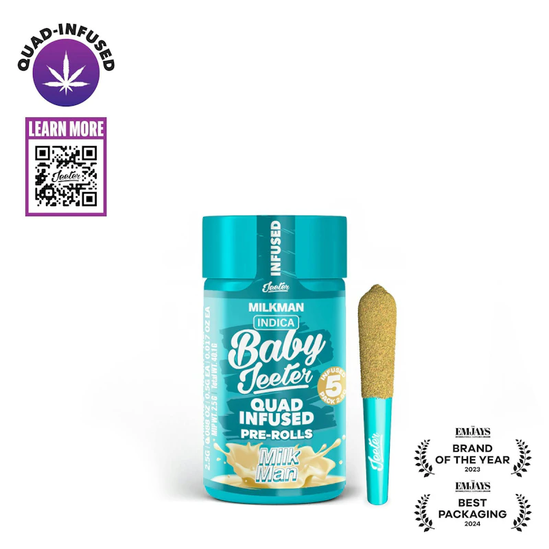 Jeeter Milkman · Quad-Infused Minis · 0.5g each · 5pk, Infused Pre-Rolls