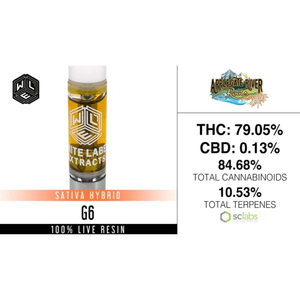 White Label Extracts: G6 - Live Resin Cartridge - 1g